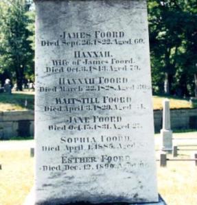 Grave marker at Dedham Cemetery 